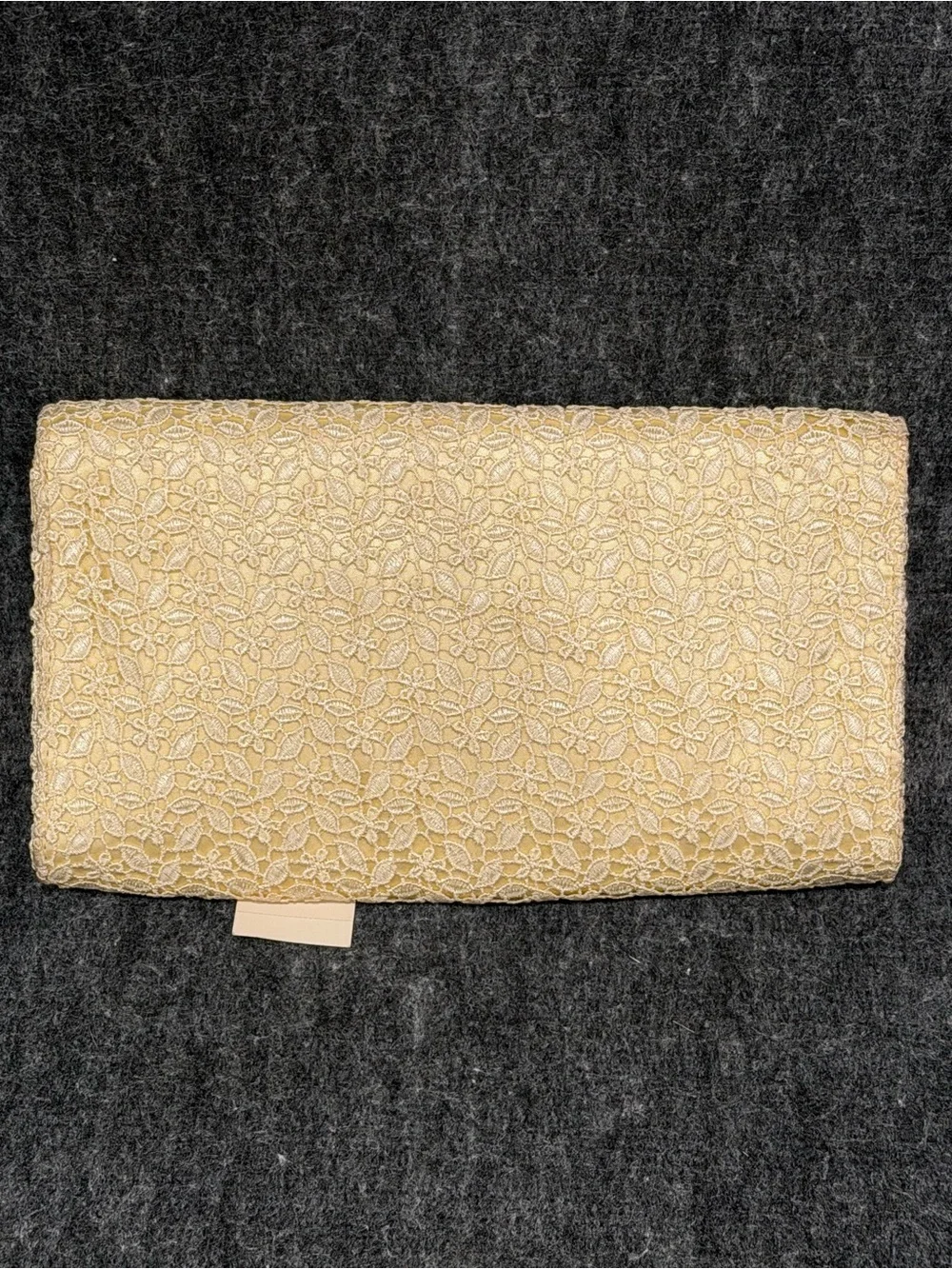 Vintage Banana Republic Women's Canary Yellow Clutch White Lace Overlay NWT New - Picture 3 of 9